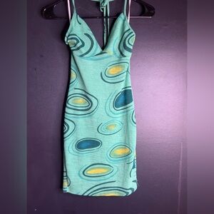 Stylish green Swirl Pattern Dress